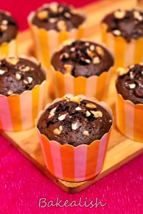 Chocolate Coffee Walnut Cupcakes